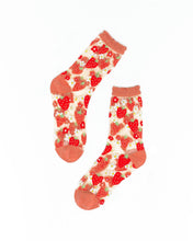 Load image into Gallery viewer, Strawberry Daisy Ruffle Sheer Crew Sock