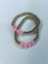 Load image into Gallery viewer, LOVE in Pink/Red Stretch Bracelet