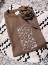Load image into Gallery viewer, Embroidered Cowgirl Boots Sweatshirt