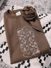 Load image into Gallery viewer, Embroidered Cowgirl Boots Sweatshirt