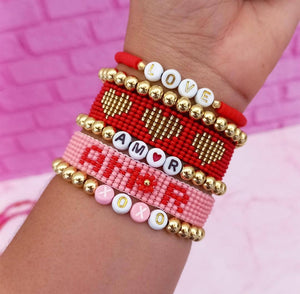 Hug and Kisses Stretch Bracelet