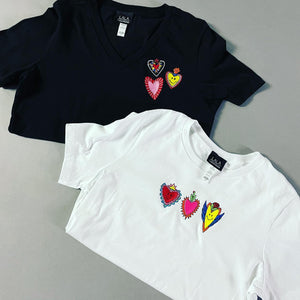 Happy Heart Tee - White Crew Neck