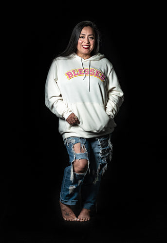 Blessed Classic Vintage White Hoodie Pullover
