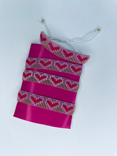 Heartthrob Pink and Red Stackable Bracelet