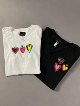 Load image into Gallery viewer, Happy Hearts Tee - Black V Neck