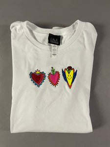 Happy Heart Tee - White Crew Neck