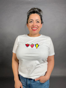 Happy Heart Tee - White Crew Neck