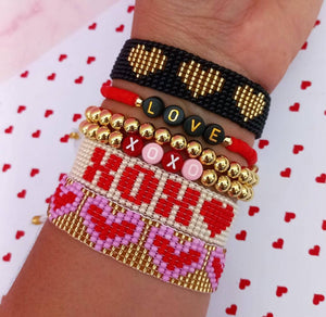 Heartthrob Pink and Red Stackable Bracelet
