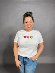 Happy Heart Tee - White Crew Neck